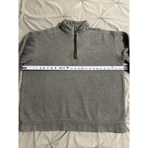 Columbia Mens Sweater 1/4 Zip Pullover Fleece Gray X-Large Heavy Winter - Picture 13 of 16